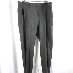 Eileen Fisher Dark Gray Wool Spandex Flat Front Dress Pants Women's 12 37x28.5